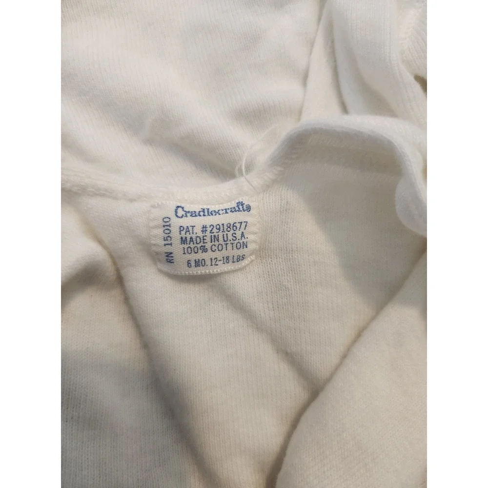 Lot Of Six White Cradlecraft Penneys Infant Snap Shirts 6-12 Months‎ Made In USA
